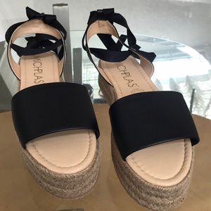 Tall open toe espadrilles